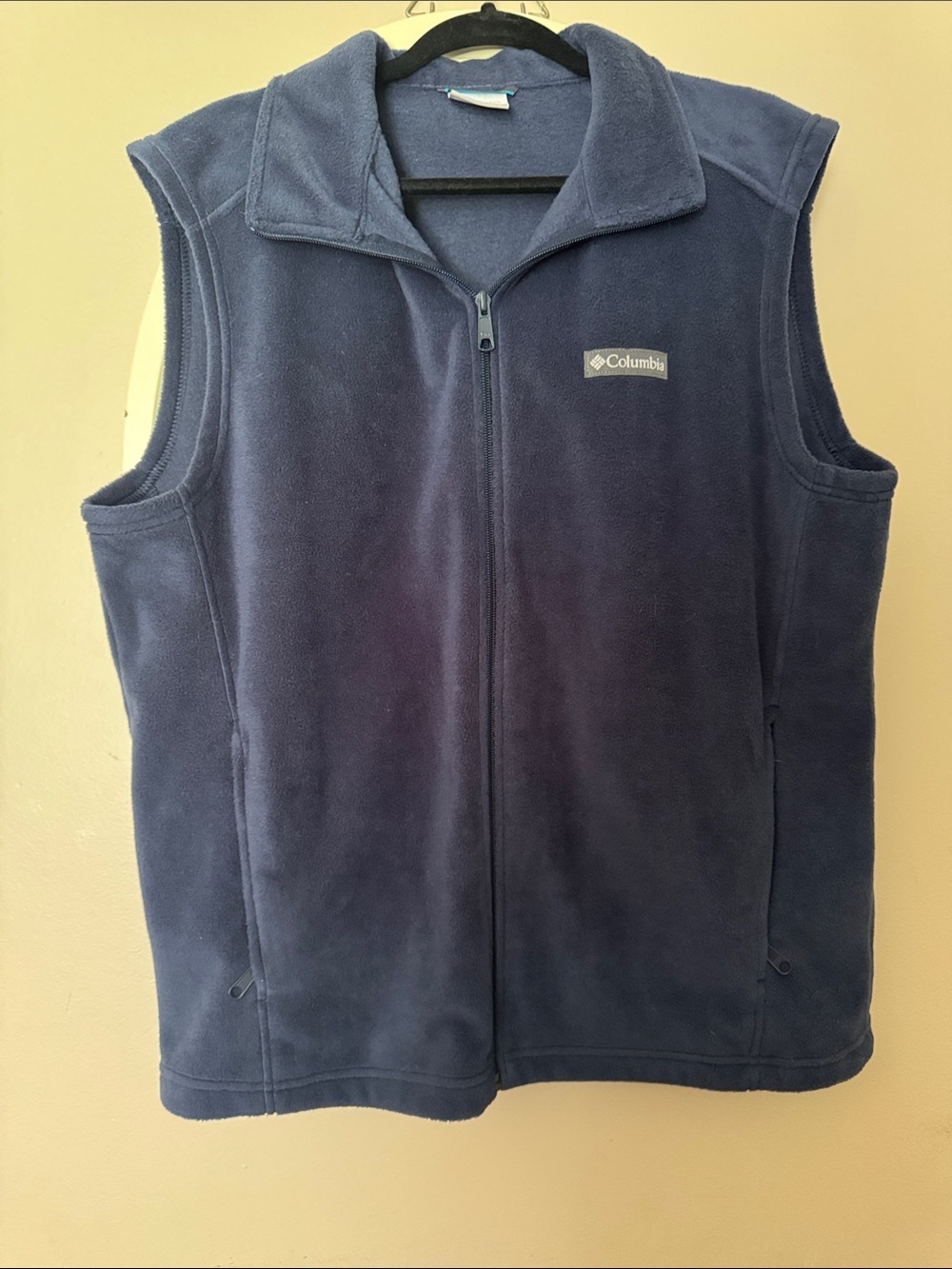 Columbia Men’s Size L Navy Blue Fleece Full-Zip Vest